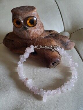 Rose Quartz Gemstone Chip Anklet